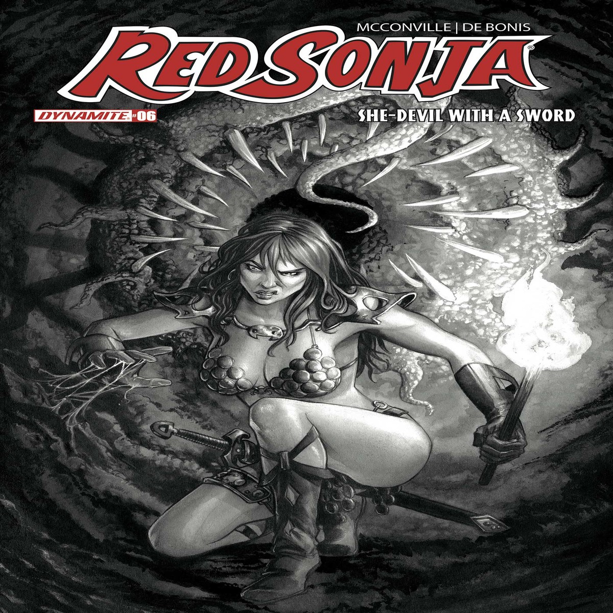 Red Sonja She Devil With a Sword #6 Rooth Virgin B&W Incentive Variant