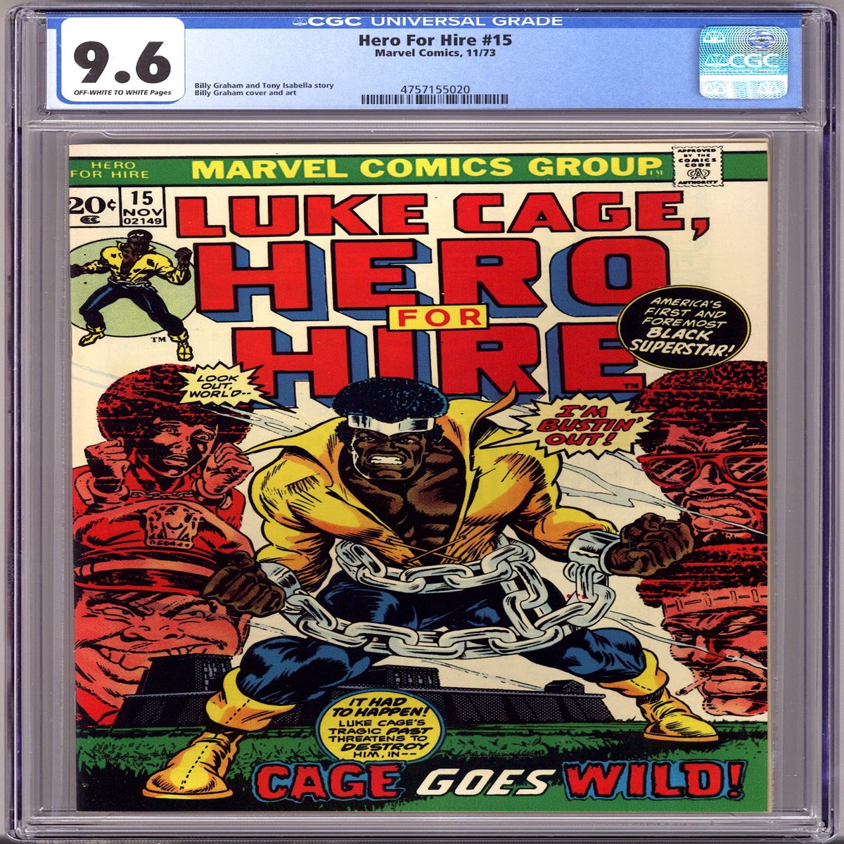 Hero for Hire 15 CGC 9.6 (NM+) (1973)