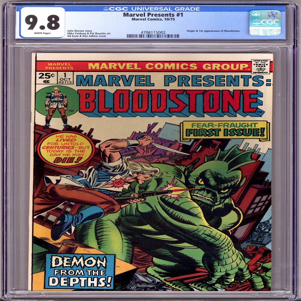 Marvel Presents 1 CGC 9.8 (NM/M) (1975)