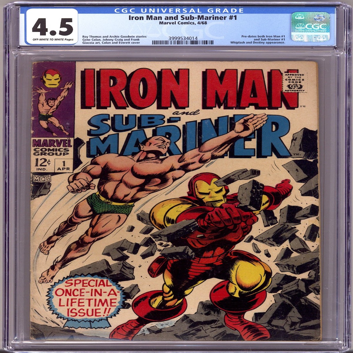 Iron Man & Sub-Mariner 1 CGC 4.5 (VG+) (1968)