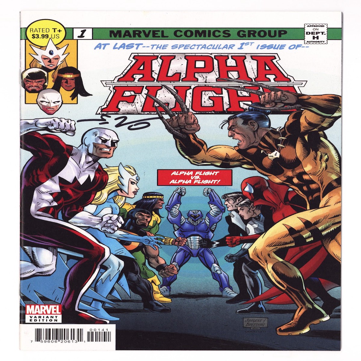Alpha Flight Vol 5 1 High Grade (2023) Jurgens Homage Variant Signed x