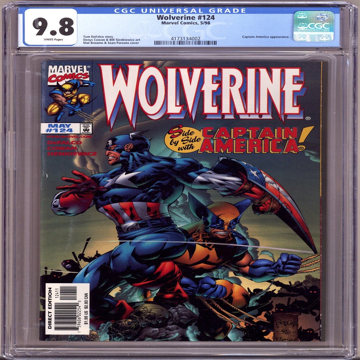 Wolverine Vol 2 124 CGC 9.8 (NM/M) (1998)