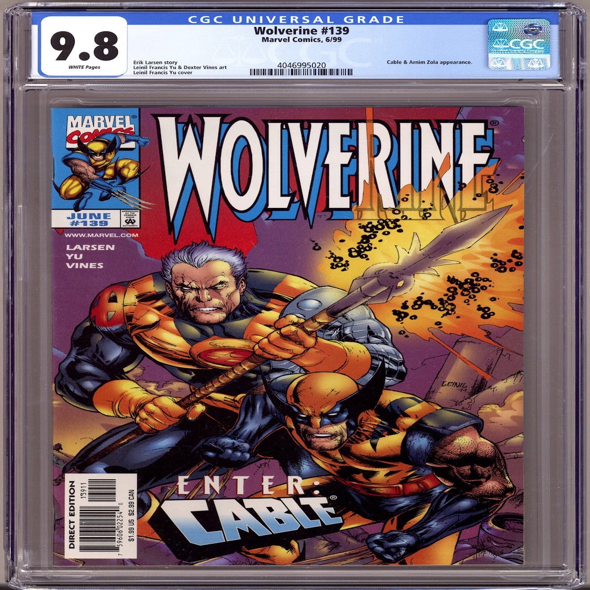 Wolverine Vol 2 139 CGC 9.8 (NM/M) Cracked Case (1999)