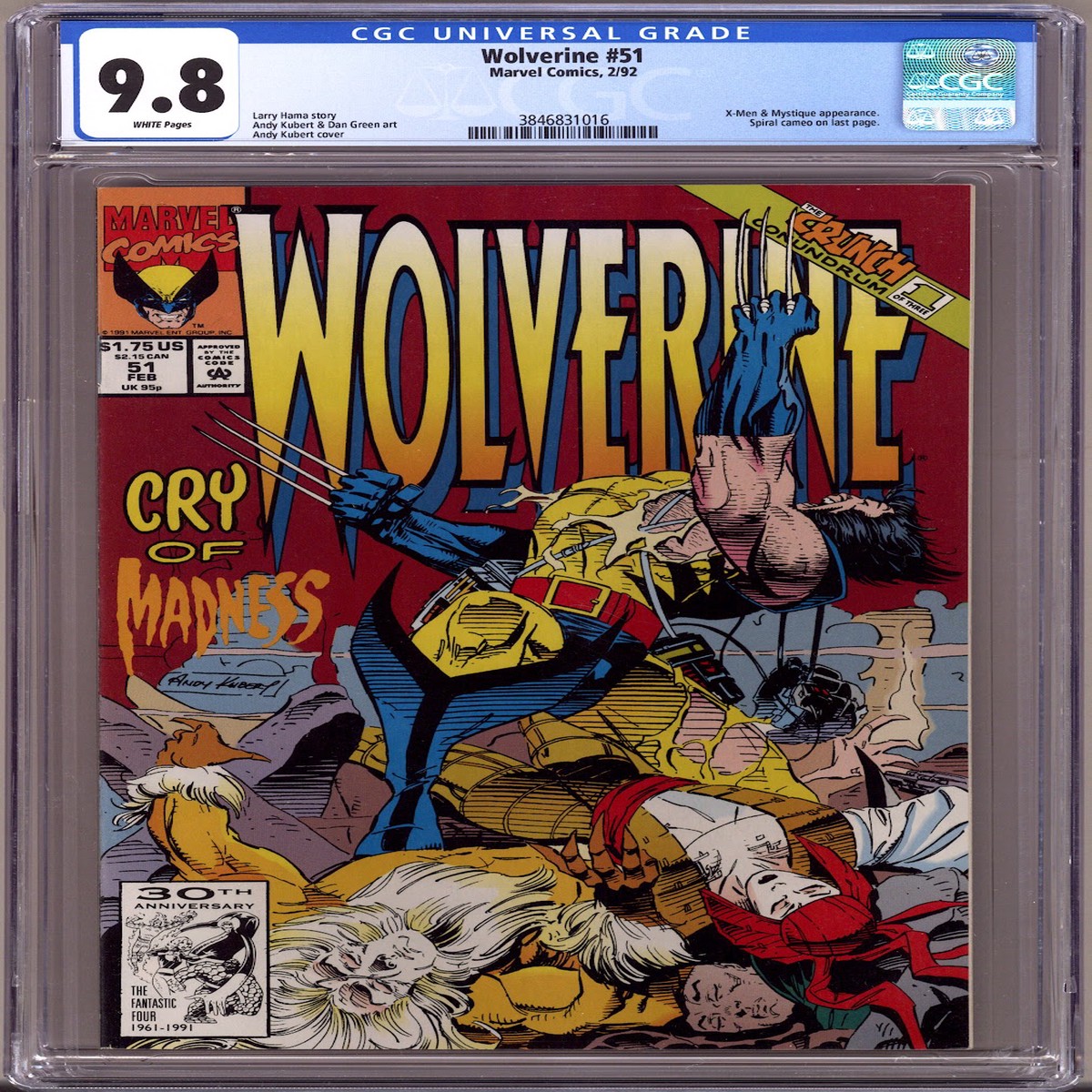 Wolverine Vol 2 51 CGC 9.8 (NM/M) (1992)