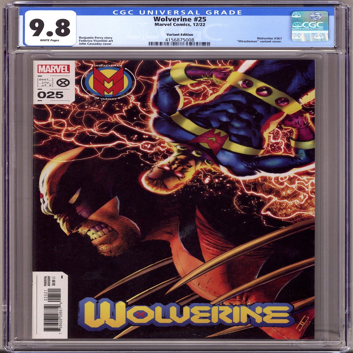 Wolverine Vol 7 25 CGC 9.8 (NM/M) Cracked Case (2022) Cassaday Variant