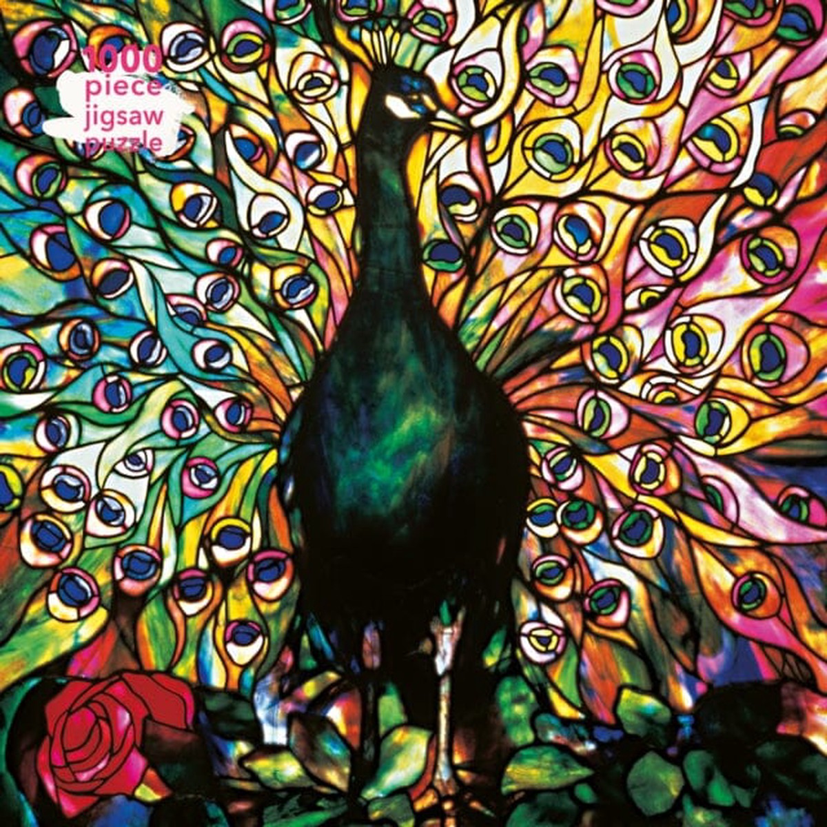 Adult Jigsaw Puzzle Louis Comfort Tiffany: Displaying Peacock 1000-piece Jigsaw Puzzles by Flame Tree Studio